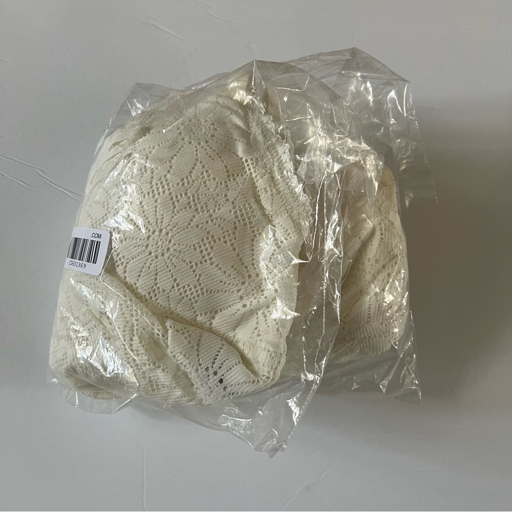 Aerie Textured Lace Padded Longline Bralette in Creamy White Size XL - Picture 11 of 11
